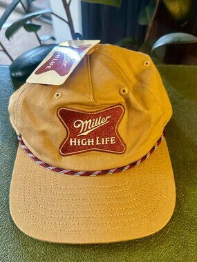 Miller High Life Rope Hat — Tan/Cream — New With Tags